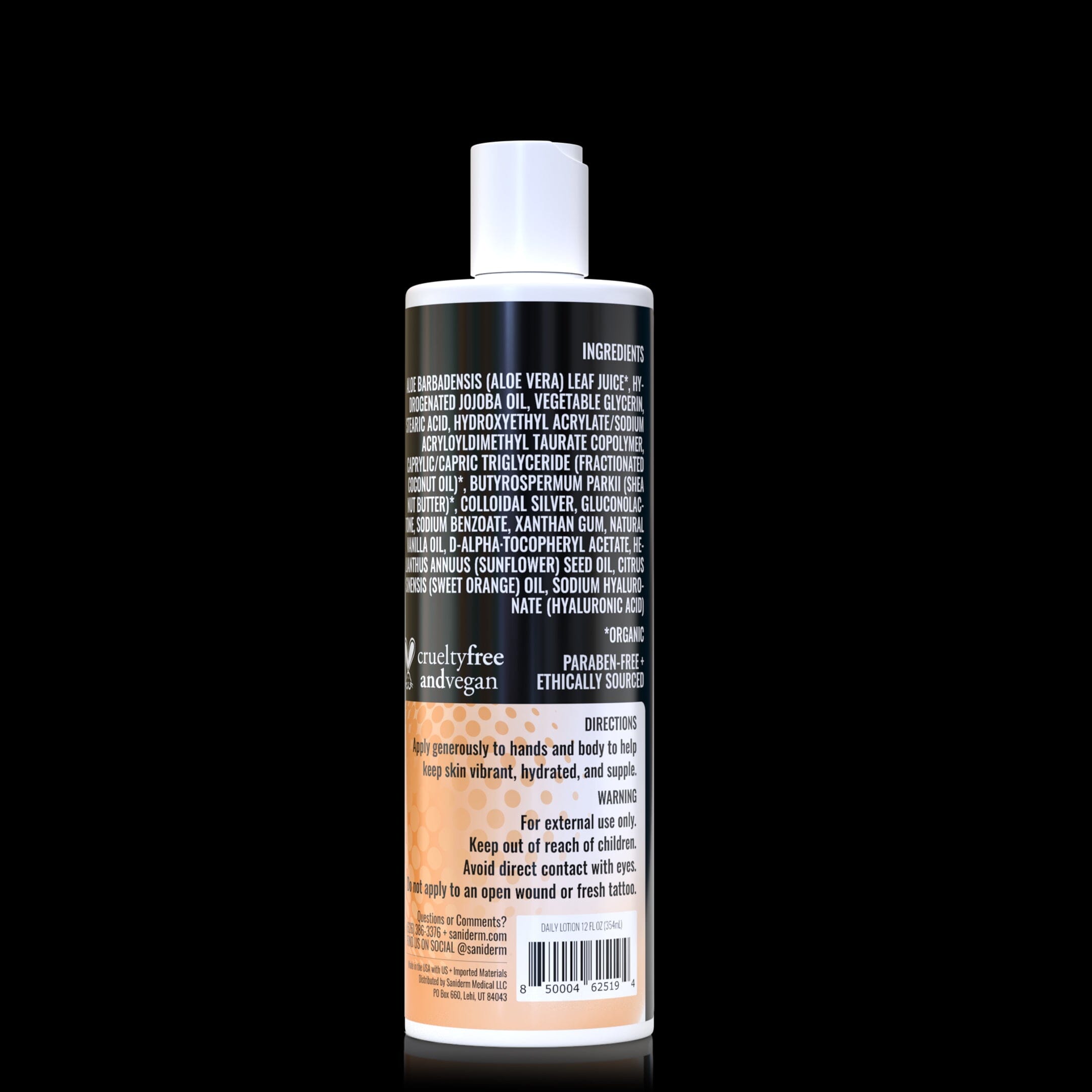 Naturally Scented Daily Tattoo Lotion (12.0 oz) Saniderm Tattoo Aftercare 